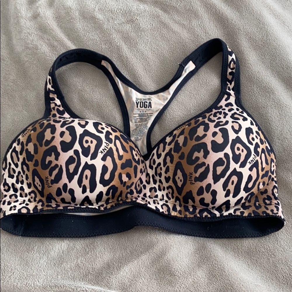 Pink yoga bra